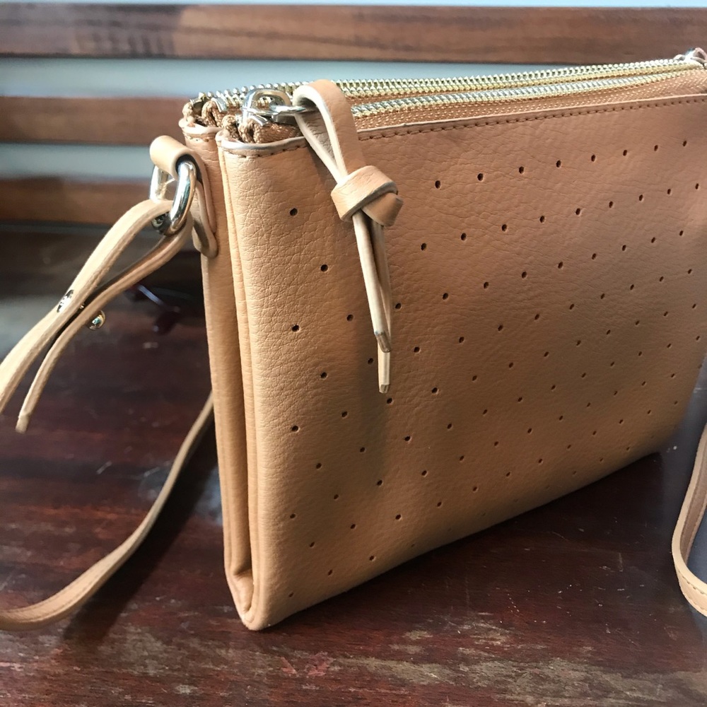 Brown Eyelet Crossbody Bag